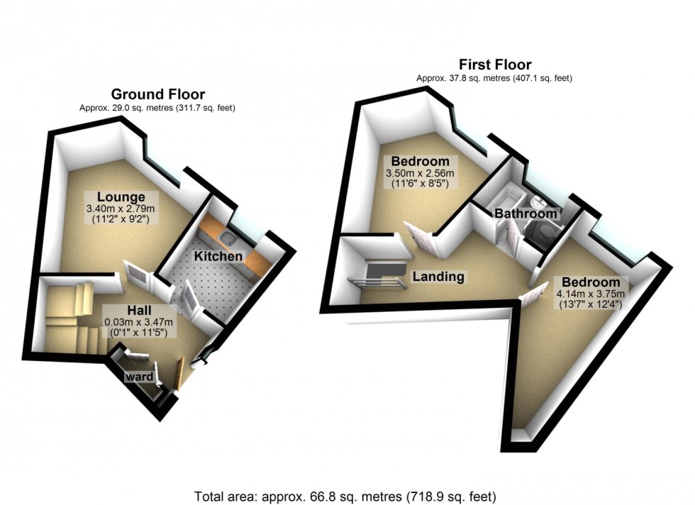 Floorplan for RUSSEL COURT, DAWLISH