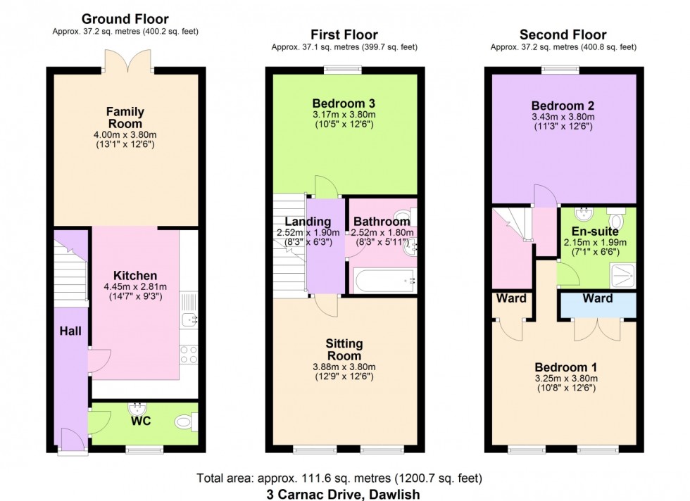 Floorplan for CARNAC DRIVE, DAWLISH